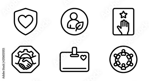 Obraz na płótnie Corporate ethics line icons set, business honesty and moral values vector symbol