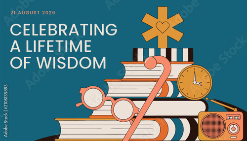 Canvastavla Stack of books representing a lifetime of wisdom and experience