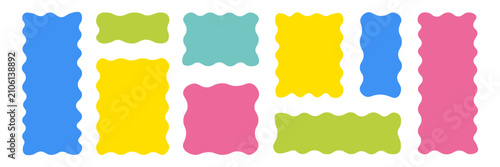 Shape frame irregular abstract set. Hand drawn shape frame irregular abstract rectangle banner organic paint line. Sticker paper collage textbox speech bubble cute background. Vector illustration