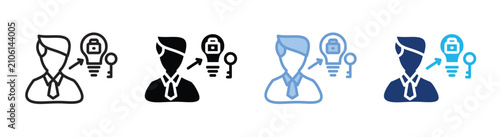 Cuadro en lienzo Problem solving icon set multiple style collection