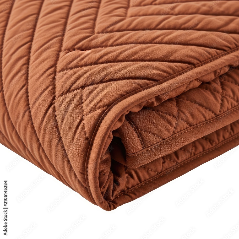 Obraz premium Brown Square Quilted Cushion Swatch for Furniture Decor