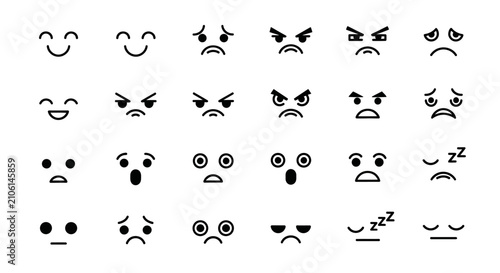 Collection of various emoticon faces.