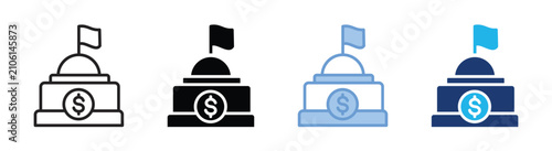 Incentive in goverment icon set multiple style collection