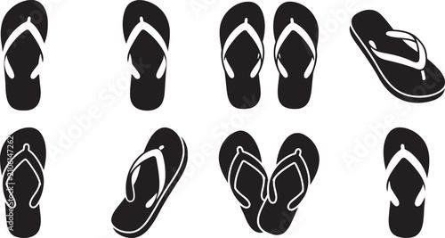 Konstfotografi Summer footwear collection showing various flip flop designs