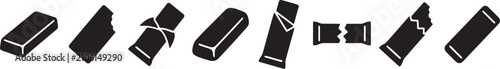 Solid gold bars and breaking chocolate bars icons