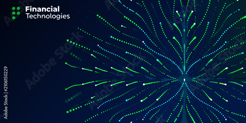 burst of glowing lines on dark blue background dynamic radiant rays light pattern vector graphic abstract technology finance innovation modern futuristic data network