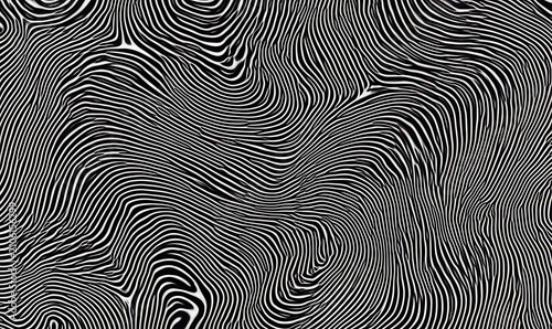 Abstract black and white swirling lines forming a complex organic pattern.