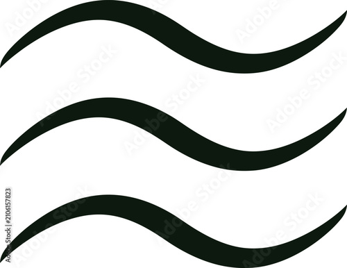 Simple gray wave icon representing water or ocean flow