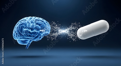Blue Brain Pill Capsule Connection