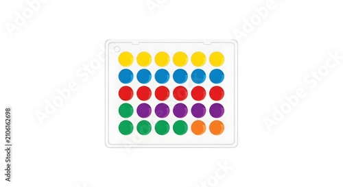 Colorful Round Pegs in White Tray