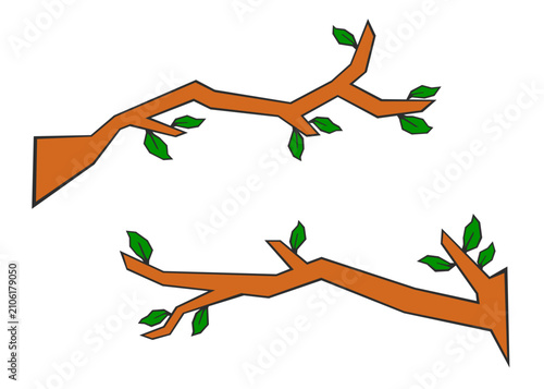 An illustration of some twigs with little leaves