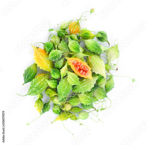 bitter melon, Bitter gourd on white background.