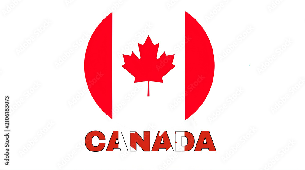 Fototapeta premium Canadian flag with maple leaf symbol. National emblem representing Canadas identity and patriotism.