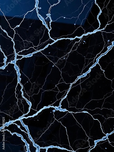 Luxurious black marble surface with prominent gray veins, Creative, Artistic