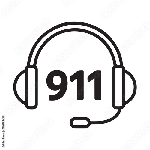 Φωτογραφία Headset with 911 displayed for emergency dispatch and communication services