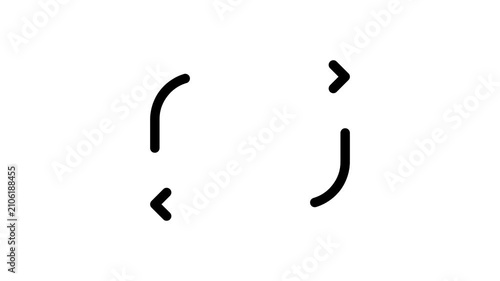 Animated repeating loop arrows on white background