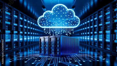Cloud computing infrastructure with secure data center and digital cloud storage technology