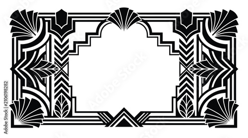 Black art deco frame border