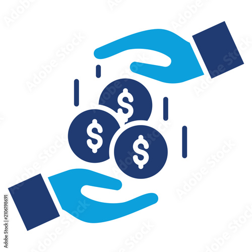 FINANCIAL TRANSACTION BLUE ICON