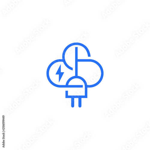 Creative Cloud Plug Logo Design Modern Technology Electric Power Vector Icon