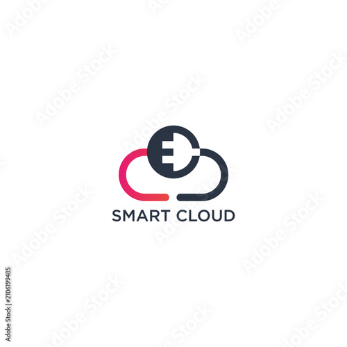 Creative Cloud Plug Logo Design Modern Technology Electric Power Vector Icon