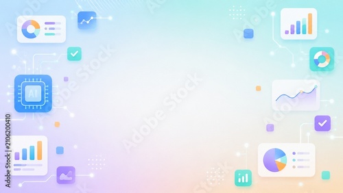 Obraz na płótnie AIとスマートワークを表現した明るい背景