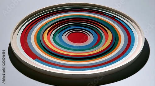Colorful Spiral Puzzle with Circular Pattern on White Background