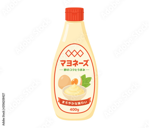 Foto マヨネーズ,フラットイラスト