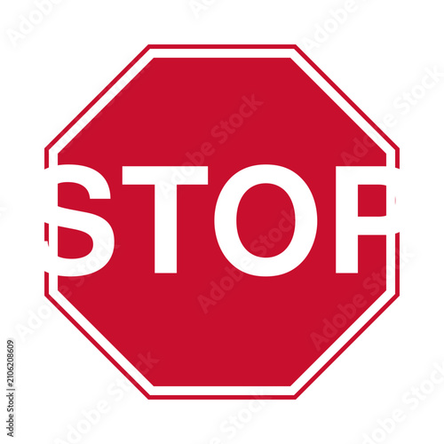 Premium 3D illustration of a classic red octagonal STOP traffic sign mounted on a metal pole, isolated on a pure white background. Perfect for road safety, transportation
