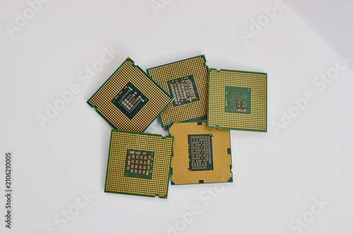 Cuadro en lienzo Close-up of a high-performance processor on a shiny surface, symbolizing the world of technology