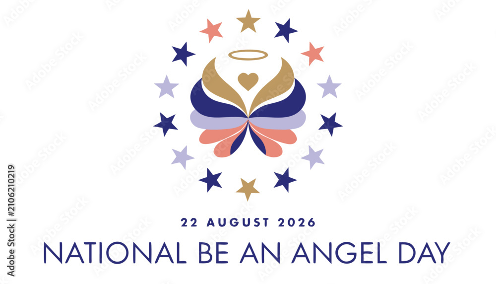 Obraz premium Decorative graphic design celebrating National Be An Angel Day in August