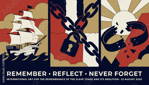 Foto Graphic poster design for international day of slave trade remembrance