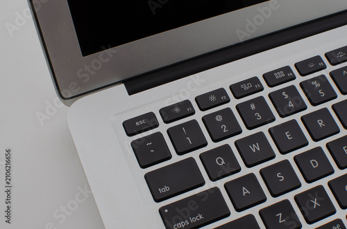 Bild auf Leinwand Detailed zoom reveals the excellence of the laptop's keys and keyboard, perfect for typing