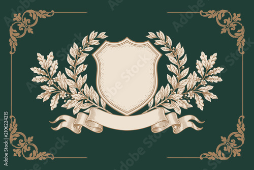 Vintage Ornamental Vector Border Frame Baroque Retro Filigree Certificate