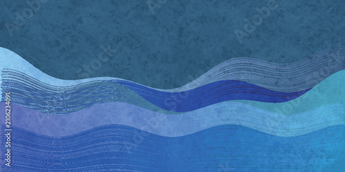 Abstract Blue Wave Pattern Background Illustration
