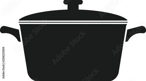 Quadro su tela Black cooking pot with lid