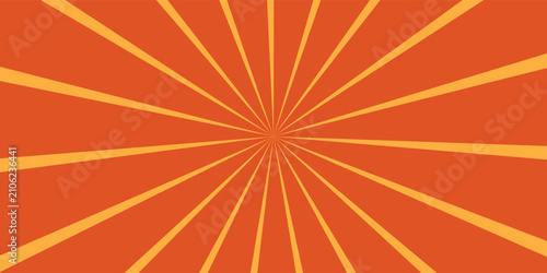 orange sun rays background vector design