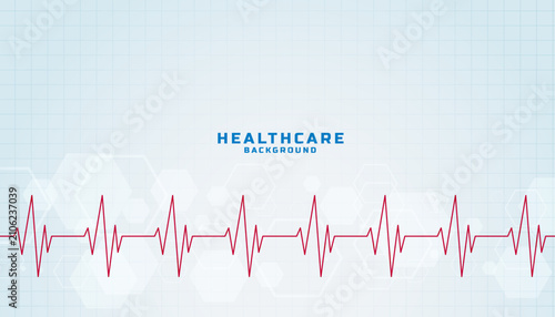 Photography Healthcare Background with Heartbeat Pulse Line and Cross Pattern