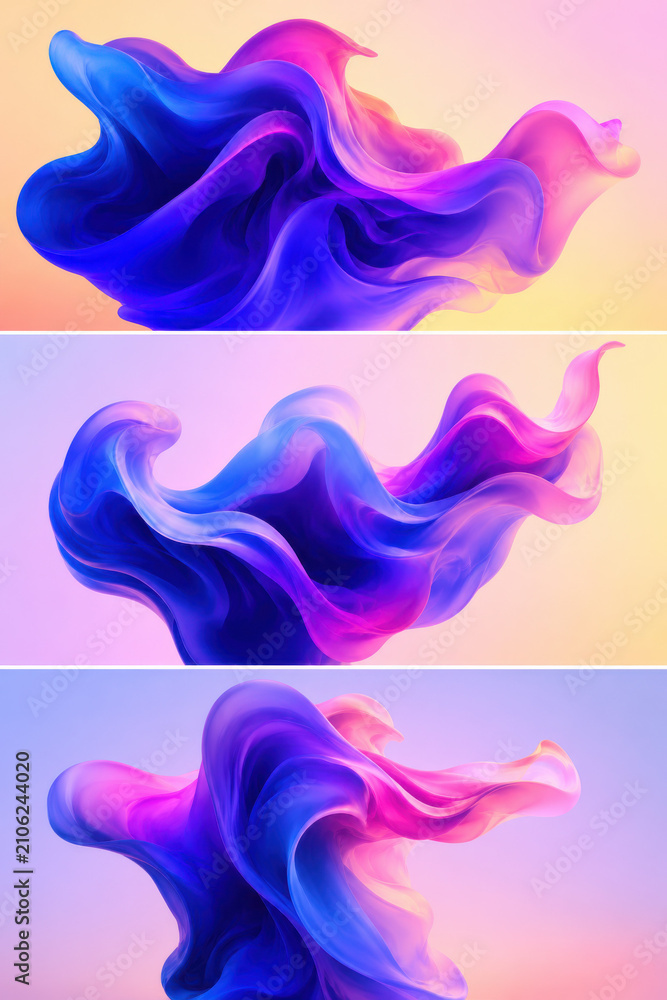 Obraz premium Abstract colorful flowing liquid wave shapes for modern creative design isolated on white background