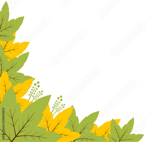 Green Leaves corner design