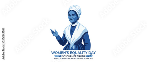 Illustration of historical woman, women's rights advocate, equality day