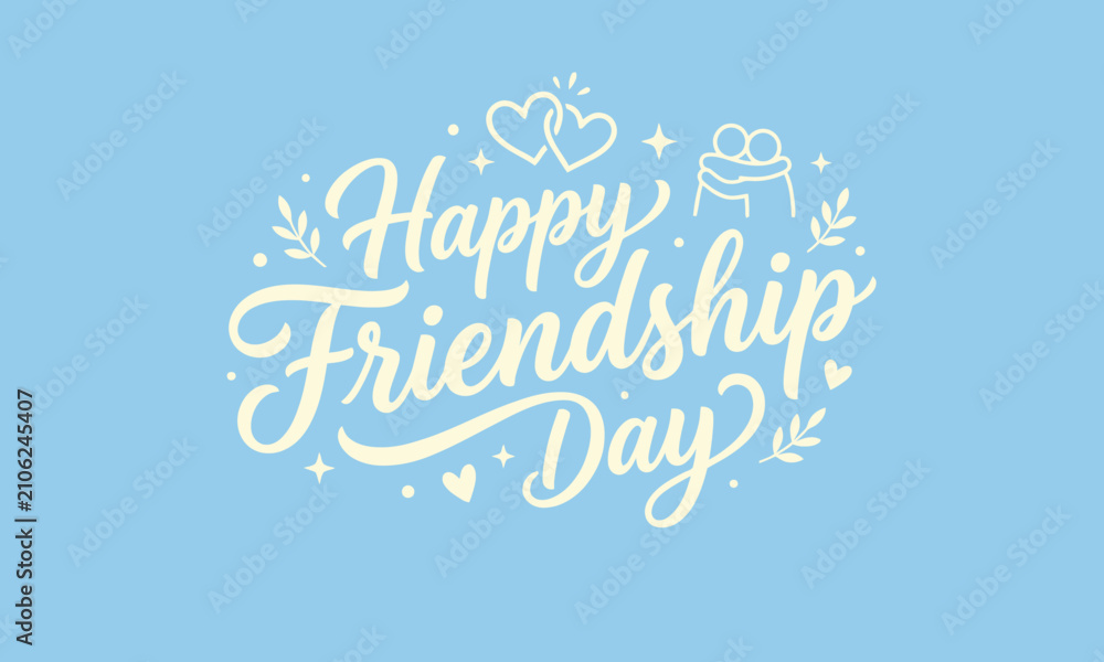 Fototapeta premium Happy Friendship Day greeting card or social media post design template