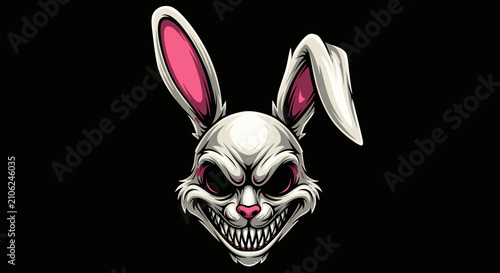 Cuadro en lienzo Menacing vector illustration featuring dark stylized character with sharp edges, aggressive silhouette, and dramatic lighting on white background for professional graphic design