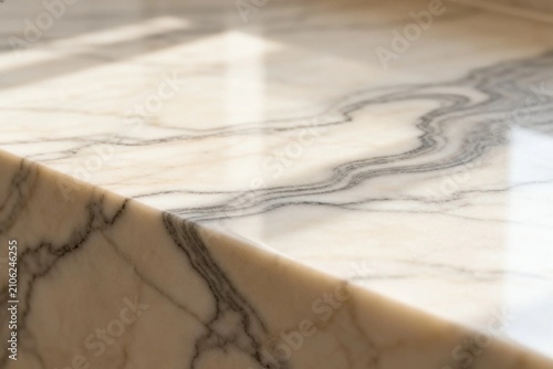 Elegant Marble Countertop with Wavy Veins