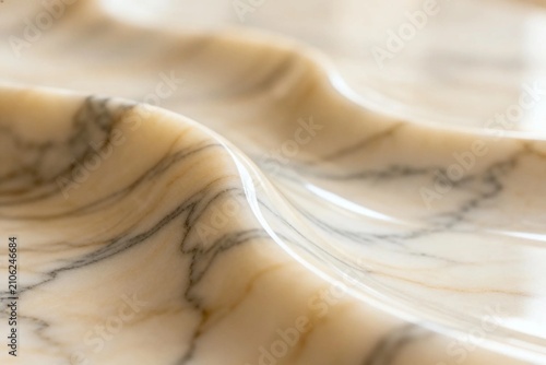 Elegant Marble Surface with Flowing Curves