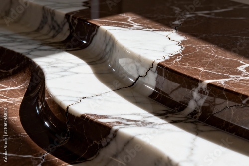 Elegant Marble Countertop with Wavy Design