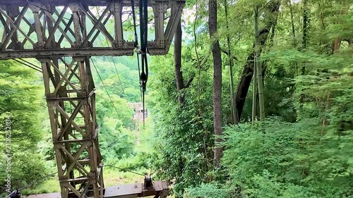 日本最古のロープウェイで千本口駅へ下る