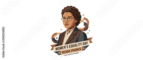 Woman's Equality Day Illustration Celebrating Civil Rights Pioneer