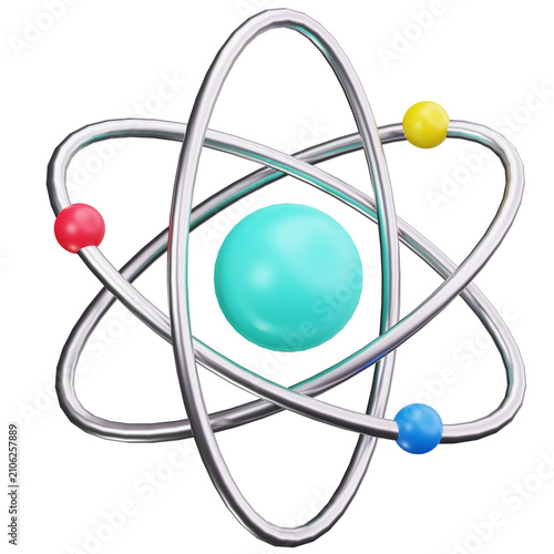 Scientific Atomic Structure Orbit Model 3D Illustrations