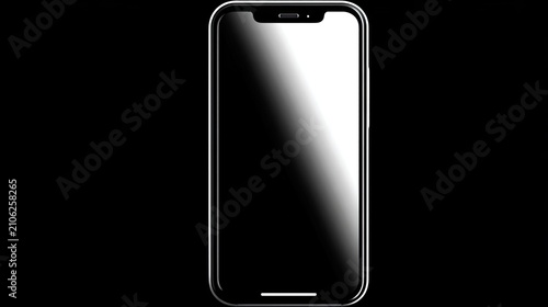 Modern smartphone mockup blank screen for app display isolated on blac